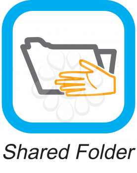 Royalty Free Clipart Image of a Shared Folder