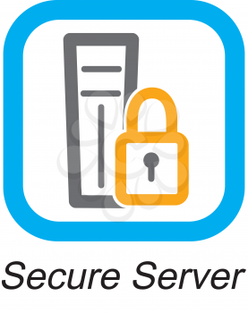 Royalty Free Clipart Image of a Secure Server Button