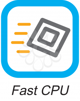 Royalty Free Clipart Image of a Fast CPU