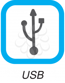 Royalty Free Clipart Image of a USB Button