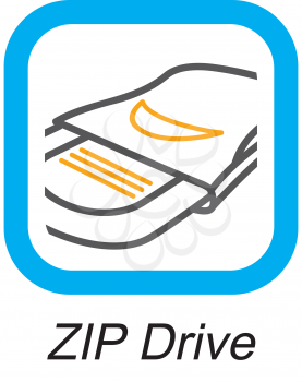 Royalty Free Clipart Image of a Zip Drive Button