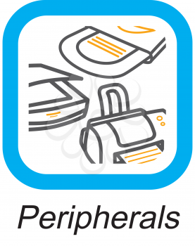 Royalty Free Clipart Image of a Peripherals Button