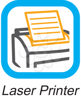 Royalty Free Clipart Image of a Laser Printer Button