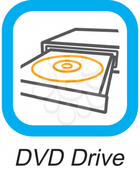 Royalty Free Clipart Image of a DVD Drive Button