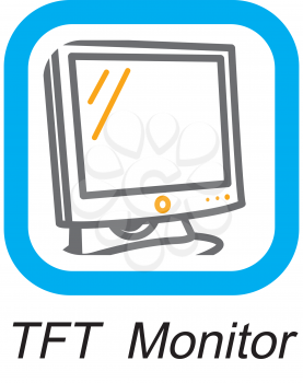 Royalty Free Clipart Image of a TFT Monitor