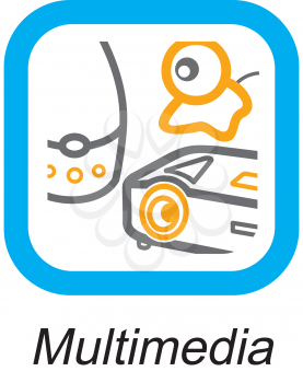 Royalty Free Clipart Image of a Multimedia Button