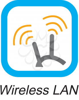 Royalty Free Clipart Image of a Wireless LAN Button