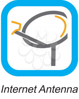 Royalty Free Clipart Image of an Internet Antenna Button