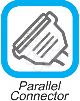 Royalty Free Clipart Image of a Parallel Connector Button