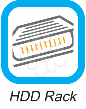 Royalty Free Clipart Image of an HDD Rack