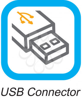 Royalty Free Clipart Image of a USB Connector