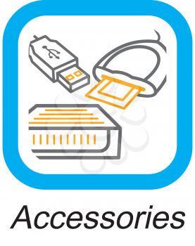 Royalty Free Clipart Image of an Accessories Button