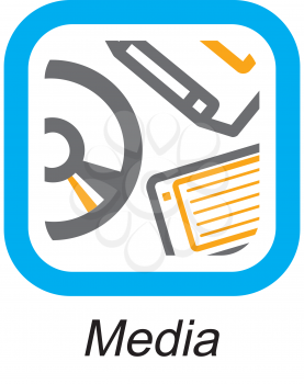 Royalty Free Clipart Image of a Media Button