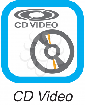Royalty Free Clipart Image of a CD Video Button
