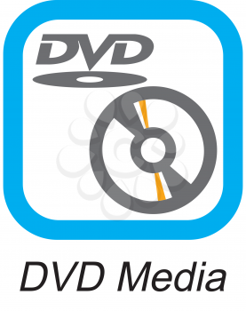 Royalty Free Clipart Image of a DVD Media Button