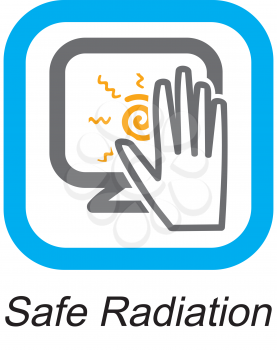 Royalty Free Clipart Image of a Safe Radiation Button