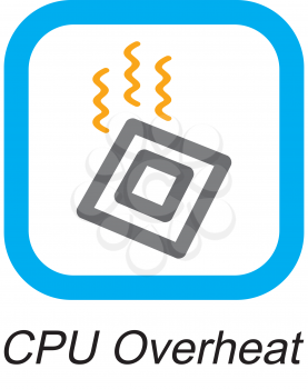 Royalty Free Clipart Image of a CPU Overheat Button