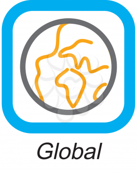 Royalty Free Clipart Image of a Global Button