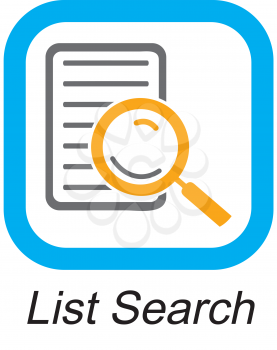 Royalty Free Clipart Image of a List Search Button