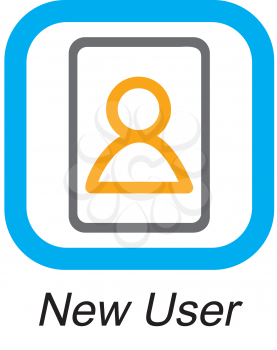 Royalty Free Clipart Image of a New User Button