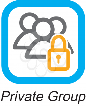 Royalty Free Clipart Image of a Private Group Button