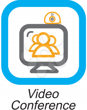 Royalty Free Clipart Image of a Video Conference Button