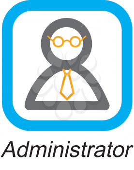 Royalty Free Clipart Image of an Administrator Button