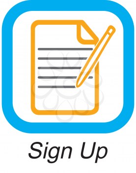 Royalty Free Clipart Image of a Sign Up Button