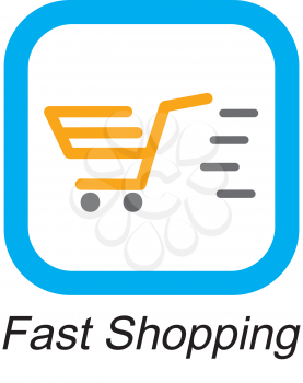Royalty Free Clipart Image of a Fast Shopping Button