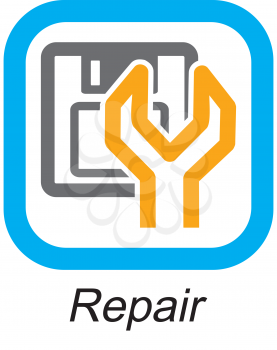 Royalty Free Clipart Image of a Repair Button