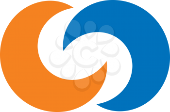 Royalty Free Clipart Image of a Blue and Orange