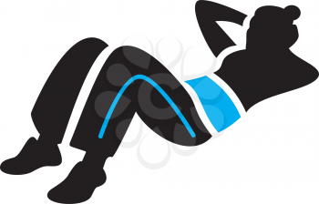 Royalty Free Clipart Image of a Woman Doing Crunches