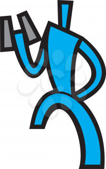 Royalty Free Clipart Image of a Person With a Dumbbell