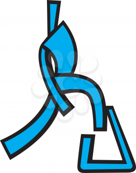 Royalty Free Clipart Image of a Guy Doing Step Aerobics