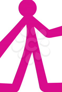 Royalty Free Clipart Image of a Pink Person