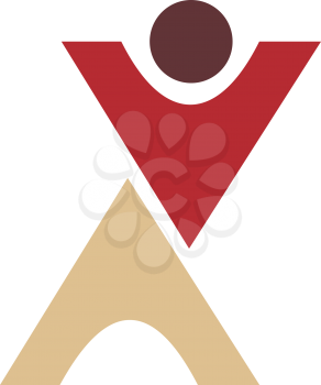 Royalty Free Clipart Image of a Red, Brown and Beige Design