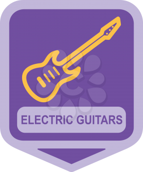 Royalty Free Clipart Image of an Electric Guitar Icon