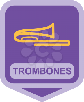 Royalty Free Clipart Image of a Trombones Icon