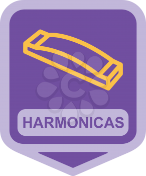 Royalty Free Clipart Image of a Harmonicas Icon