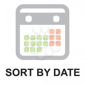Royalty Free Clipart Image of a Sort by Date Button
