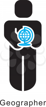 Royalty Free Clipart Image of a Geographer