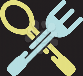 Royalty Free Clipart Image of a Fork and Spoon