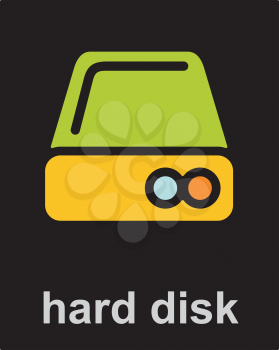 Royalty Free Clipart Image of a Hard Disk Icon