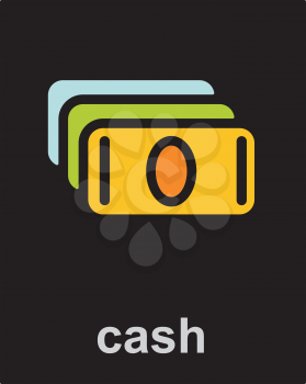 Royalty Free Clipart Image of a Cash Icon