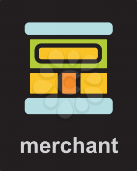 Royalty Free Clipart Image of a Merchant Icon