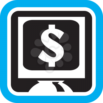 Royalty Free Clipart Image of a Dollar Sign on a Computer