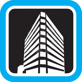 Royalty Free Clipart Image of a Tall Building