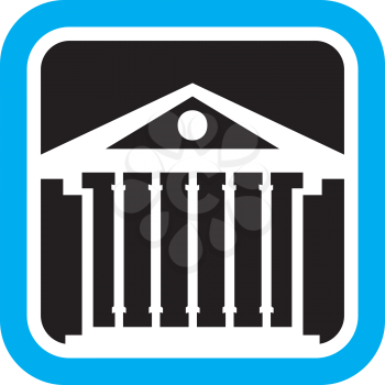 Royalty Free Clipart Image of a Building With Columns