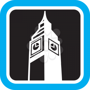 Royalty Free Clipart Image of a Clock Tower