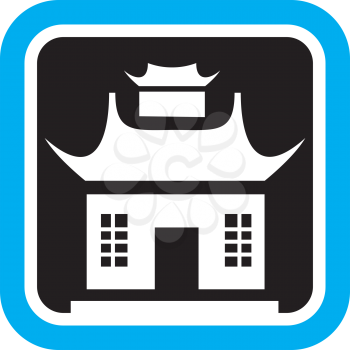 Royalty Free Clipart Image of a Chinese Building